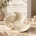 Uszelviro™ Sculptural Ceramic Pedestal Bowl – Modern Raised Decorative Bowl for Elegant Home Styling