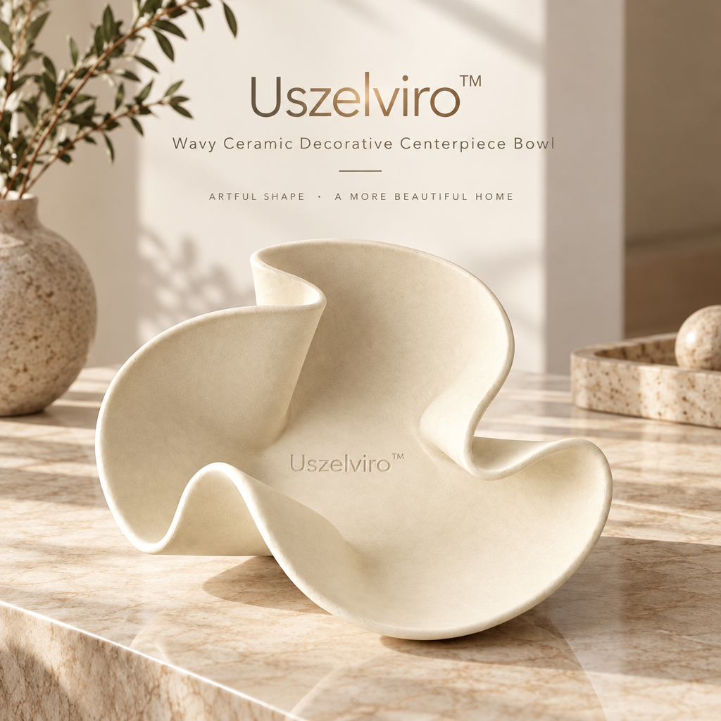 Uszelviro™ Sculptural Ceramic Pedestal Bowl – Modern Raised Decorative Bowl for Elegant Home Styling