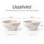 Uszelviro™ Faceted Geometric Ceramic Decorative Bowl – Modern Sculptural Accent for Elegant Home Styling