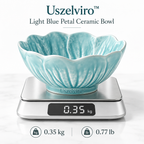 Uszelviro™ Light Blue Petal Ceramic Bowl – Sculptural Decorative Bowl for Elegant Everyday Living