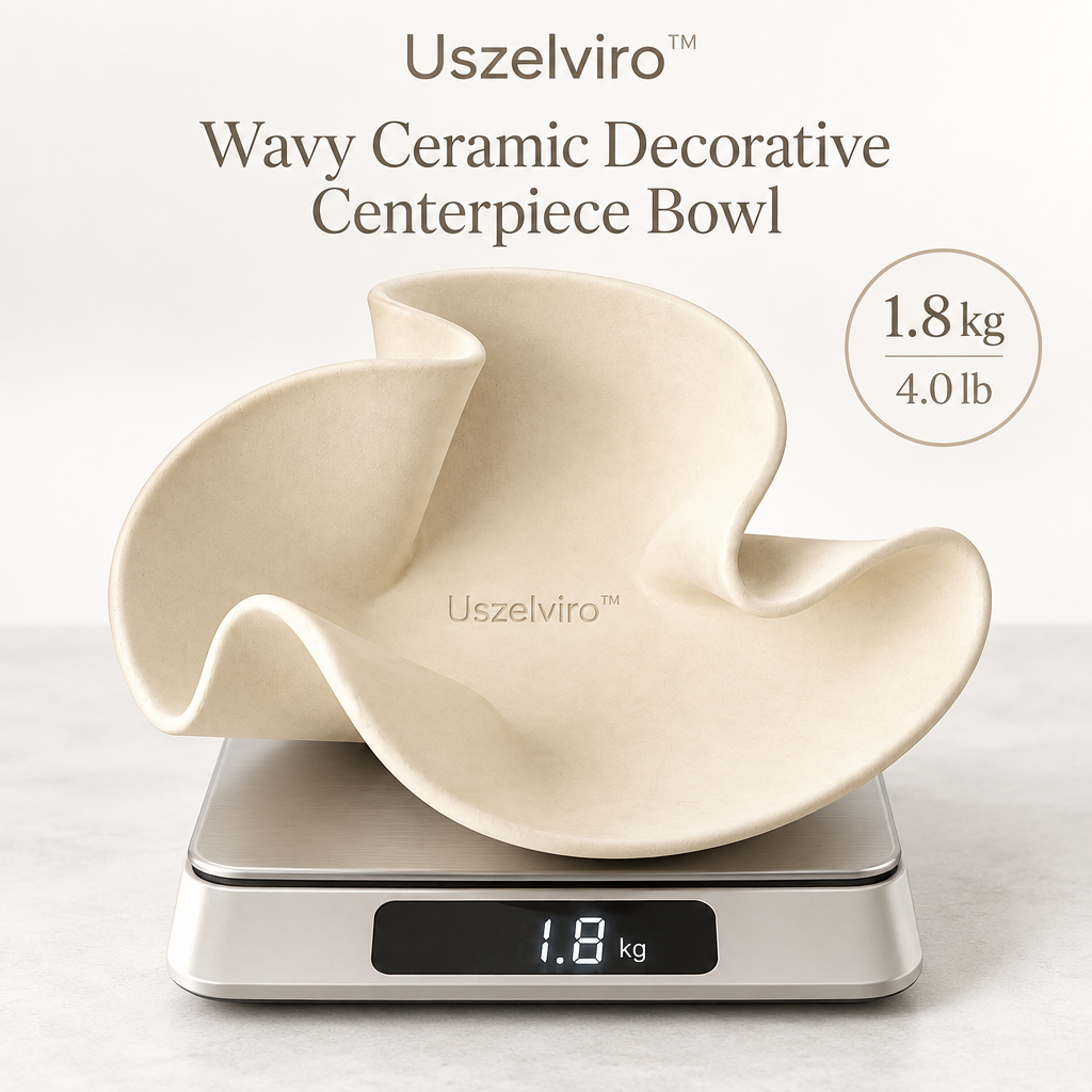 Uszelviro™ Sculptural Ceramic Pedestal Bowl – Modern Raised Decorative Bowl for Elegant Home Styling
