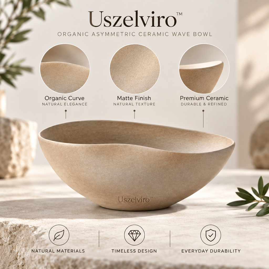 Uszelviro™ Organic Sculptural Ceramic Bowl – Modern Decorative Serving Bowl for Elevated Home Styling