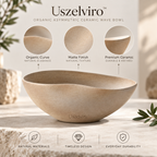 Uszelviro™ Organic Sculptural Ceramic Bowl – Modern Decorative Serving Bowl for Elevated Home Styling