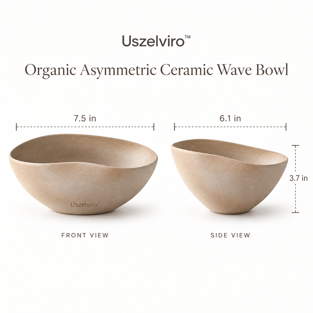 Uszelviro™ Organic Sculptural Ceramic Bowl – Modern Decorative Serving Bowl for Elevated Home Styling