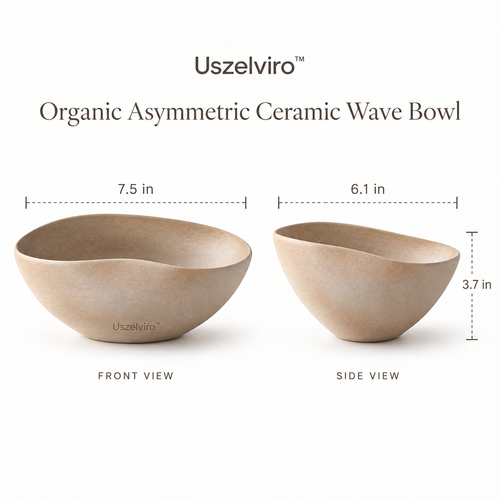 Uszelviro™ Organic Sculptural Ceramic Bowl – Modern Decorative Serving Bowl for Elevated Home Styling