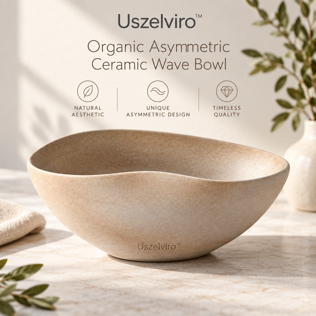 Uszelviro™ Organic Sculptural Ceramic Bowl – Modern Decorative Serving Bowl for Elevated Home Styling