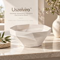 Uszelviro™ Faceted Geometric Ceramic Decorative Bowl – Modern Sculptural Accent for Elegant Home Styling