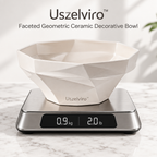 Uszelviro™ Faceted Geometric Ceramic Decorative Bowl – Modern Sculptural Accent for Elegant Home Styling