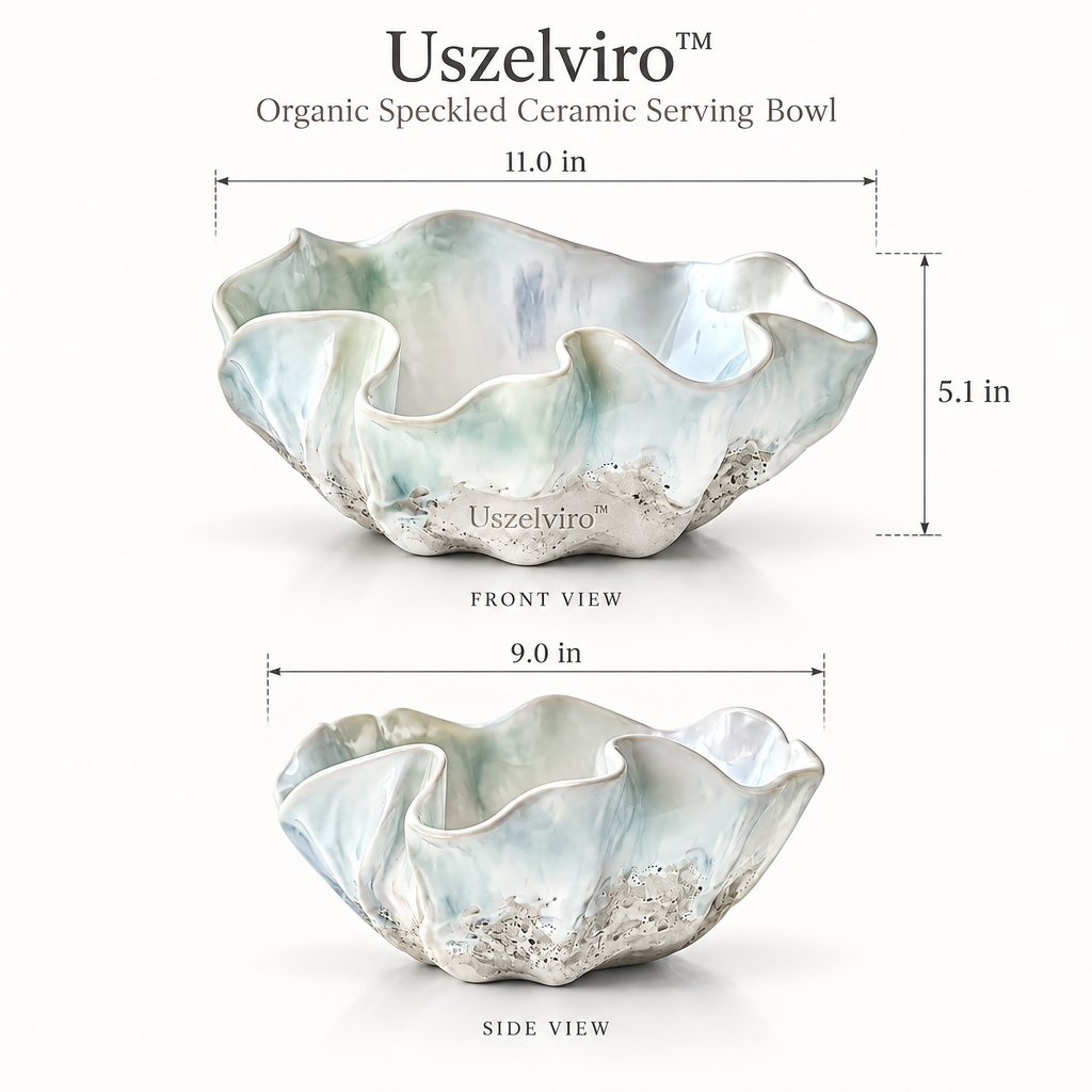 Uszelviro™ Sculptural White Ceramic Bowl – Minimalist Organic Decorative Bowl for Modern Home Décor