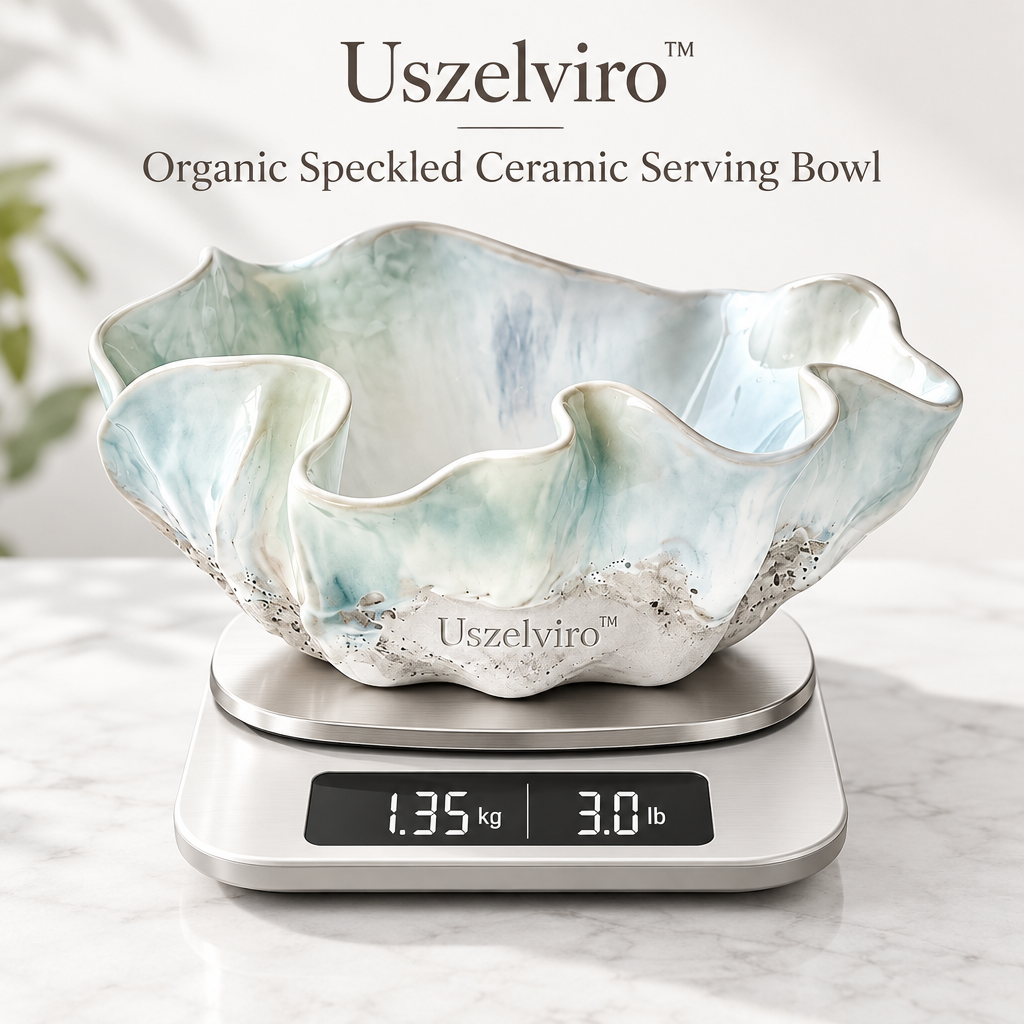 Uszelviro™ Sculptural White Ceramic Bowl – Minimalist Organic Decorative Bowl for Modern Home Décor