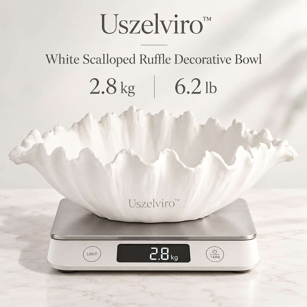 Uszelviro™ Sculptural Ceramic Ripple Bowl – Organic Modern Decorative Bowl for Contemporary Home Décor