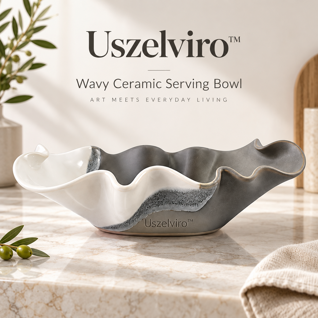 Uszelviro™ Sculptural Ceramic Shell Bowl – Organic Coastal Decorative Bowl for Modern Home Interiors