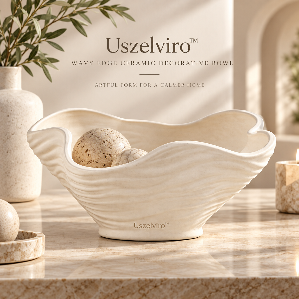 Uszelviro™ Sculptural Ceramic Leaf Bowl – Nature-Inspired Decorative Bowl for Modern Home Styling