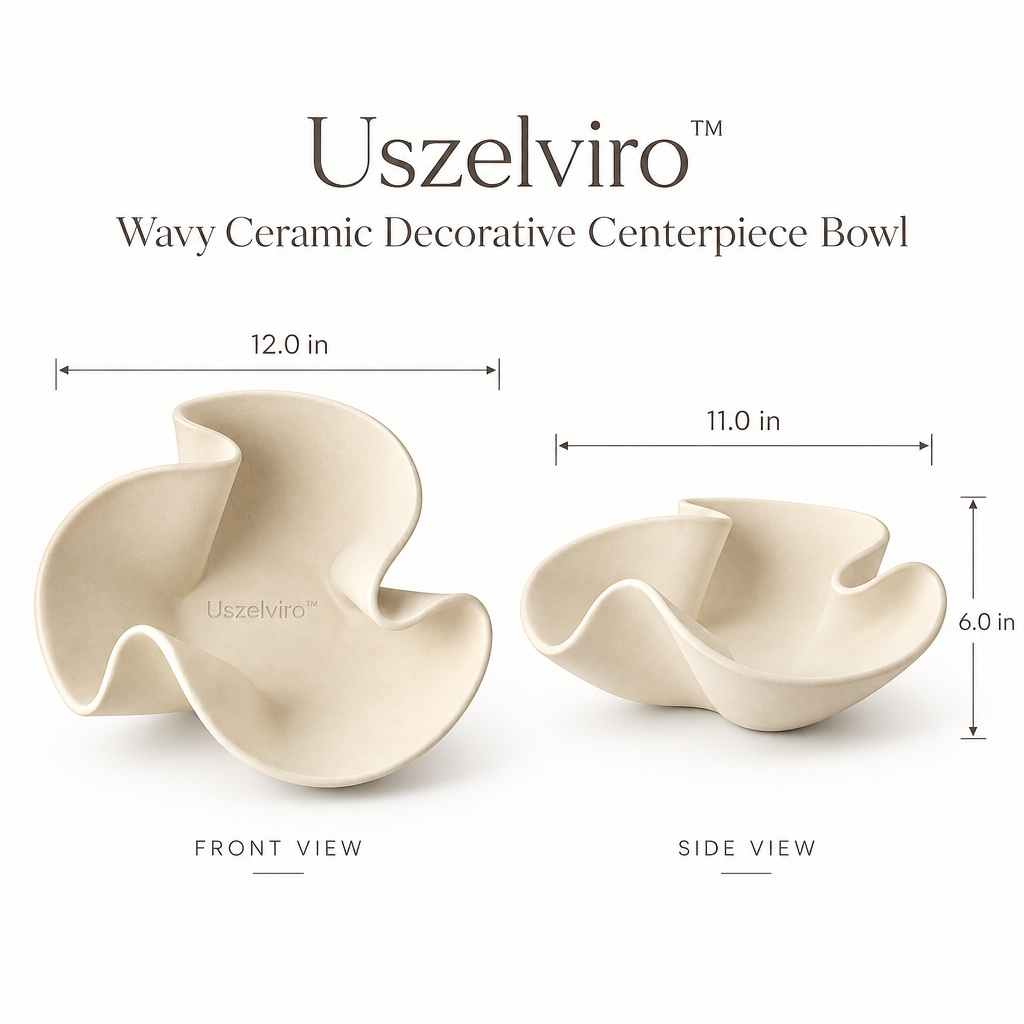 Uszelviro™ Sculptural Ceramic Pedestal Bowl – Modern Raised Decorative Bowl for Elegant Home Styling