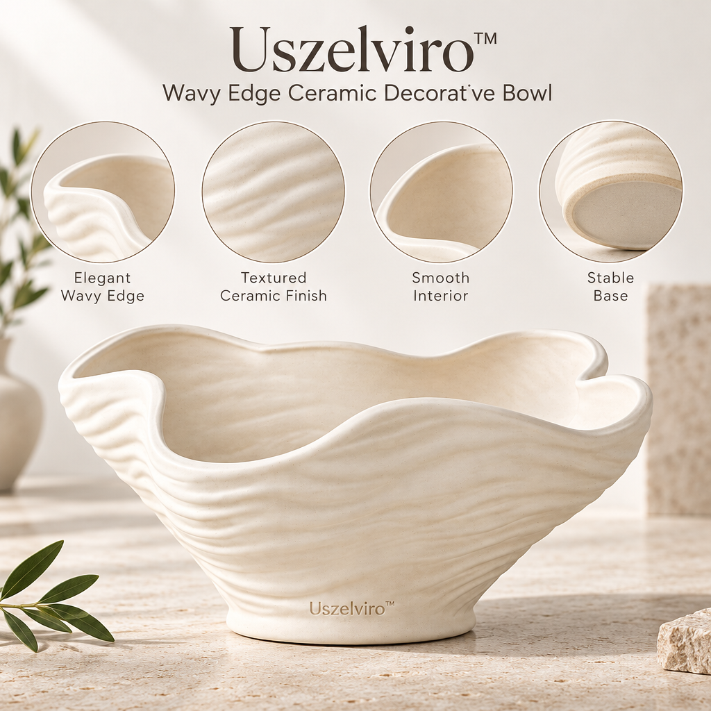 Uszelviro™ Sculptural Ceramic Leaf Bowl – Nature-Inspired Decorative Bowl for Modern Home Styling