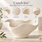 Uszelviro™ Sculptural Ceramic Leaf Bowl – Nature-Inspired Decorative Bowl for Modern Home Styling