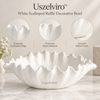 Uszelviro™ Sculptural Ceramic Ripple Bowl – Organic Modern Decorative Bowl for Contemporary Home Décor
