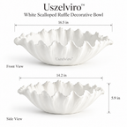Uszelviro™ Sculptural Ceramic Ripple Bowl – Organic Modern Decorative Bowl for Contemporary Home Décor