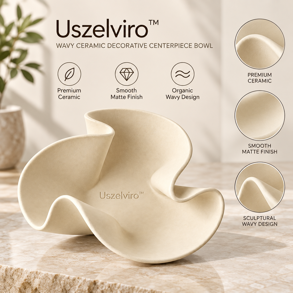Uszelviro™ Sculptural Ceramic Pedestal Bowl – Modern Raised Decorative Bowl for Elegant Home Styling