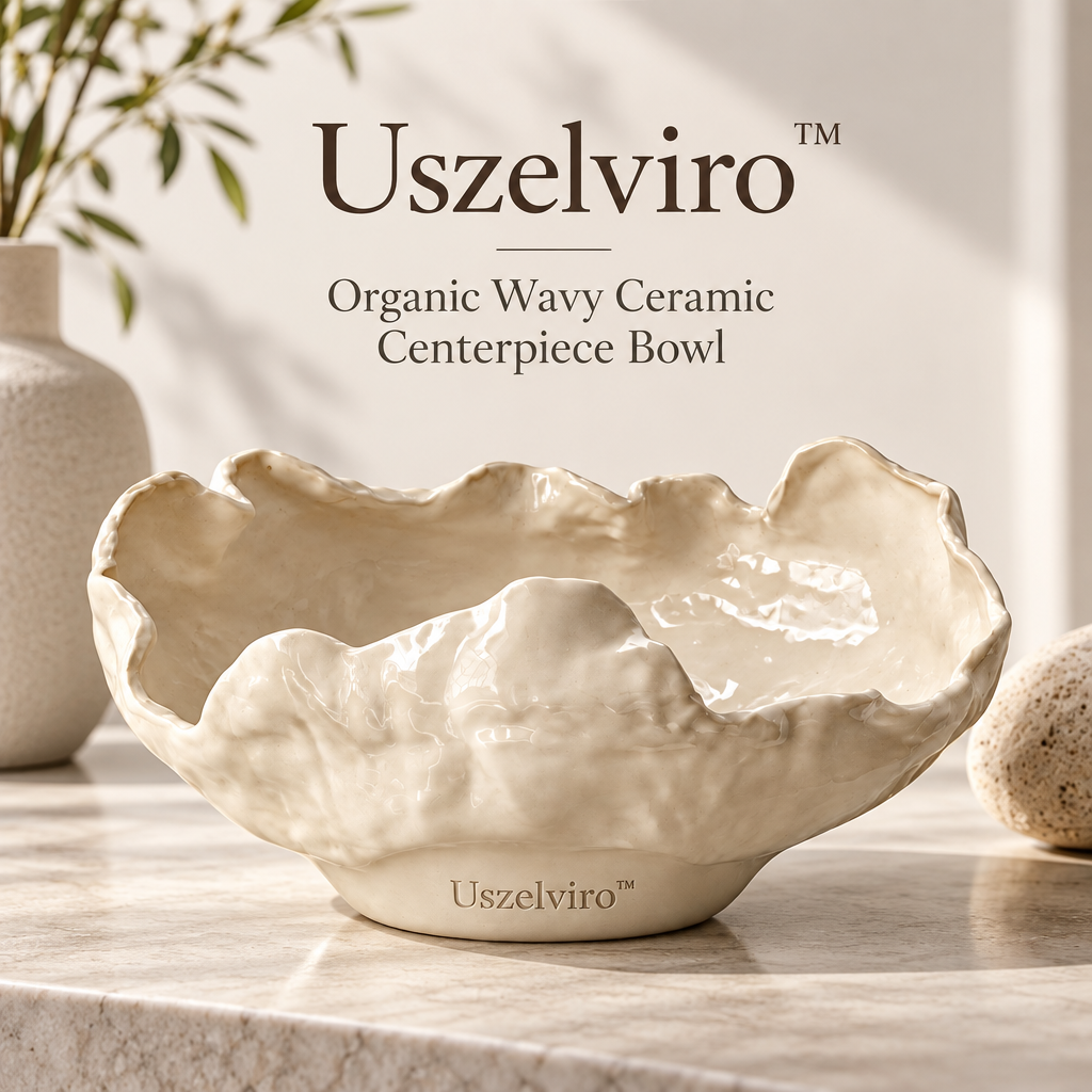 Uszelviro™ Sculptural Ceramic Accent Bowl – Organic Modern Decorative Bowl for Elegant Home Décor