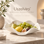 Uszelviro™ Sculptural Wave Ceramic Bowl – Organic Modern Decorative Bowl for Contemporary Home Styling