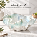 Uszelviro™ Sculptural White Ceramic Bowl – Minimalist Organic Decorative Bowl for Modern Home Décor