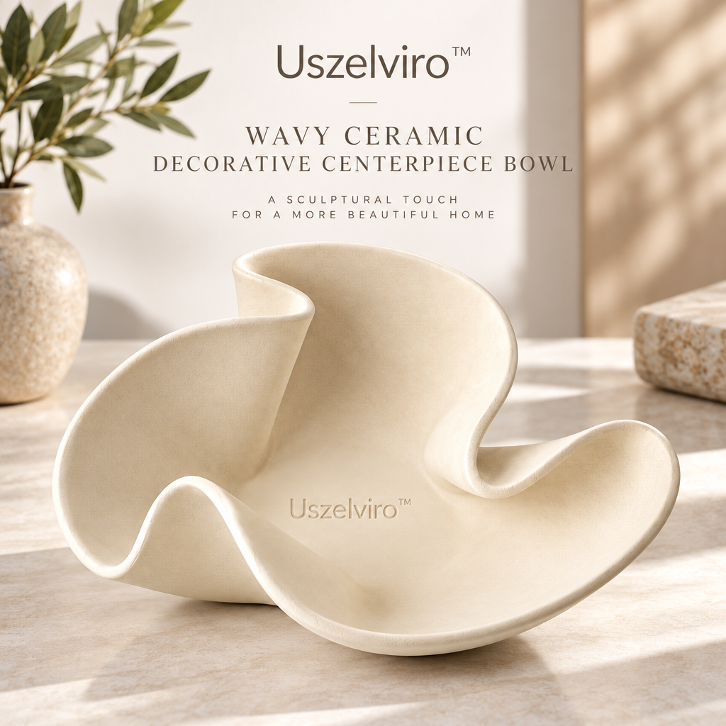 Uszelviro™ Sculptural Ceramic Pedestal Bowl – Modern Raised Decorative Bowl for Elegant Home Styling