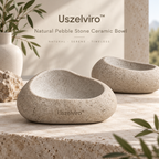 Uszelviro™ Sculptural Ceramic Serving Bowl – Modern Organic Decorative Bowl for Elegant Home Styling