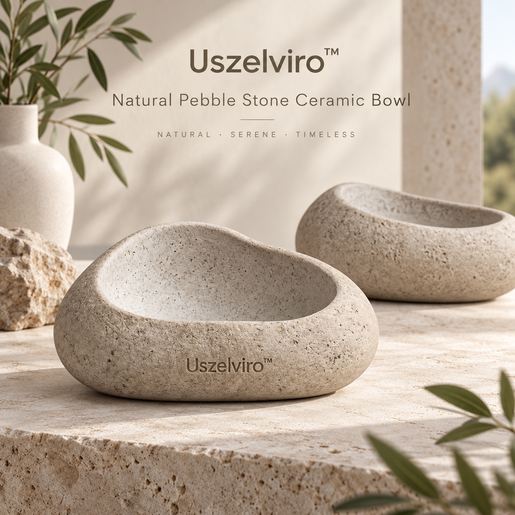 Uszelviro™ Sculptural Ceramic Serving Bowl – Modern Organic Decorative Bowl for Elegant Home Styling