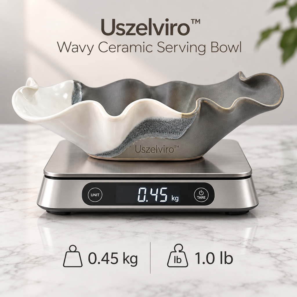 Uszelviro™ Sculptural Ceramic Shell Bowl – Organic Coastal Decorative Bowl for Modern Home Interiors